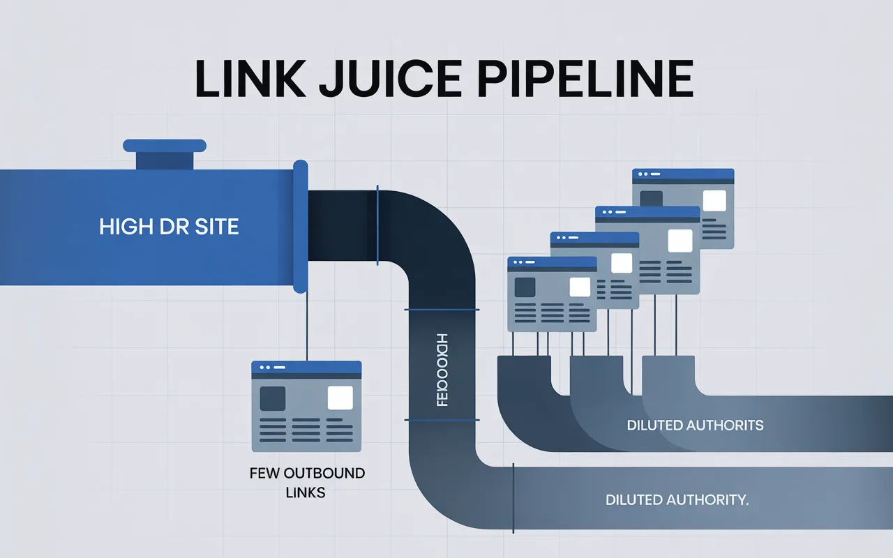 How the dr score is calculated and link juice is distributed