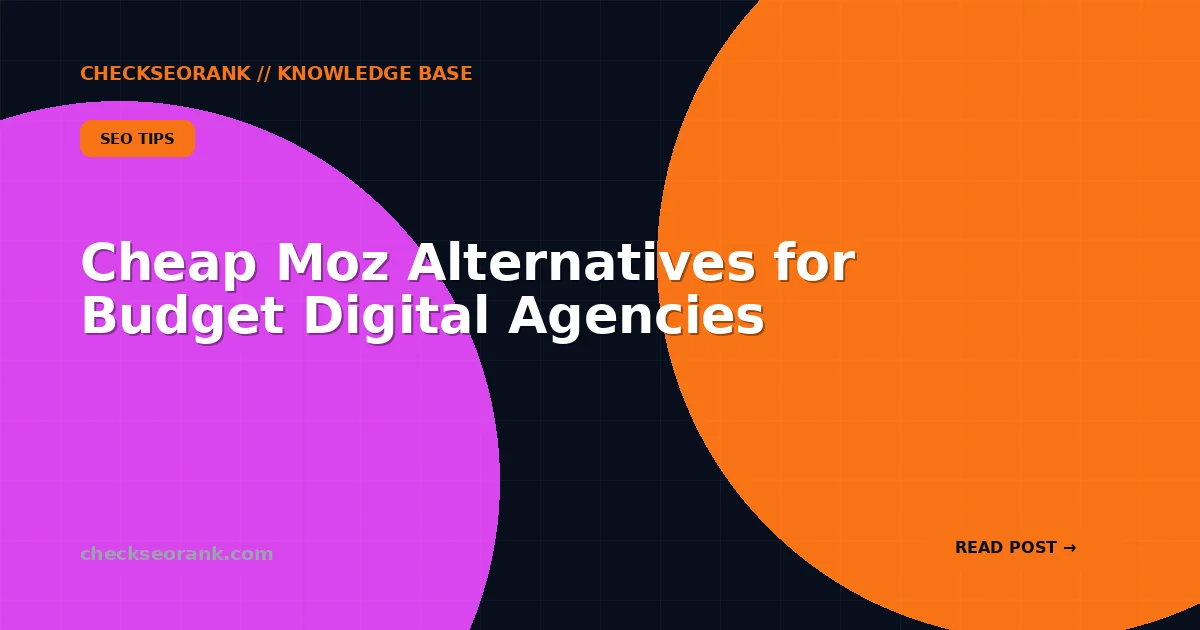 Cheap Moz Alternatives for Budget Digital Agencies