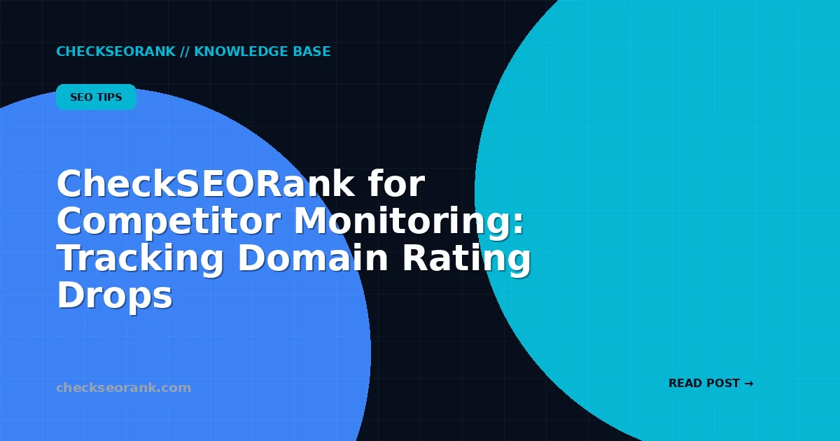 CheckSEORank for Competitor Monitoring: Tracking Domain Rating Drops
