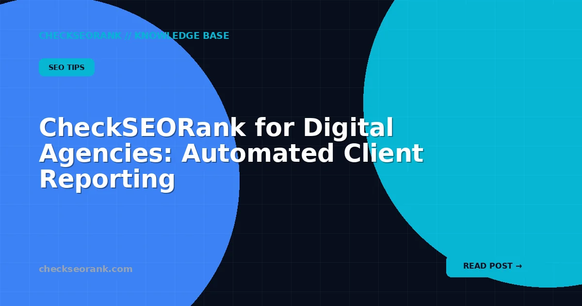 CheckSEORank for Digital Agencies: Automated Client Reporting