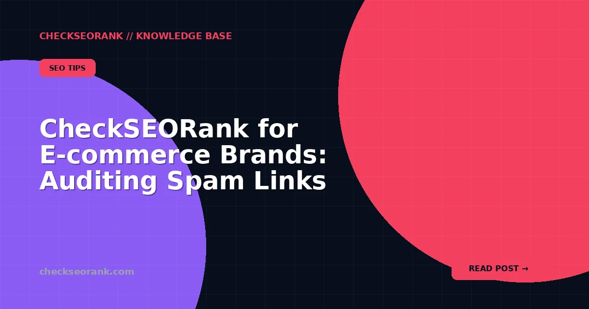 CheckSEORank for E-commerce Brands: Auditing Spam Links
