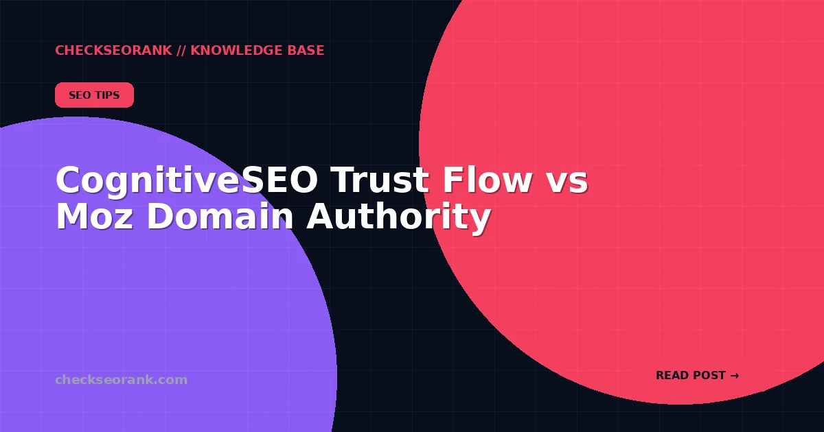 CognitiveSEO Trust Flow vs Moz Domain Authority