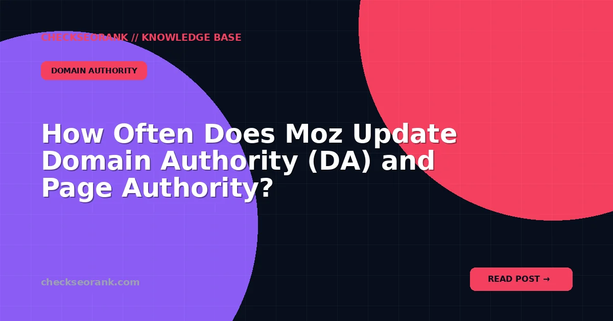 How Often Does Moz Update Domain Authority (DA) and Page Authority?