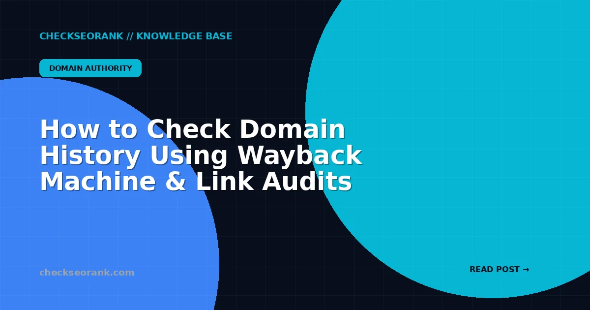 How to Check Domain History Using Wayback Machine & Link Audits