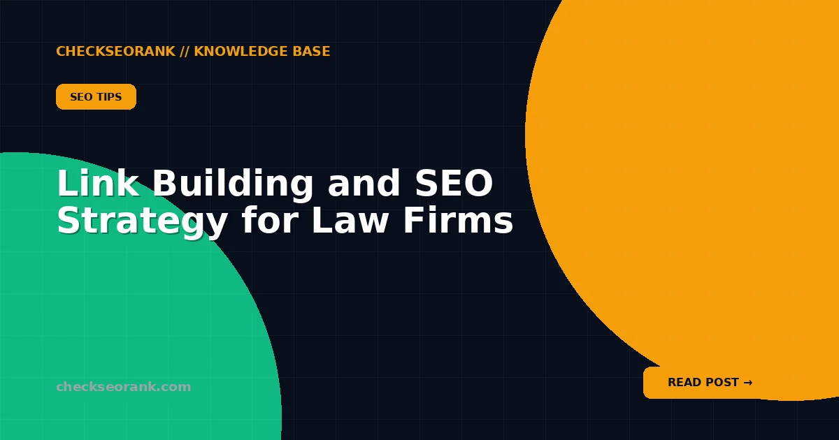 Link Building and SEO Strategy for Law Firms