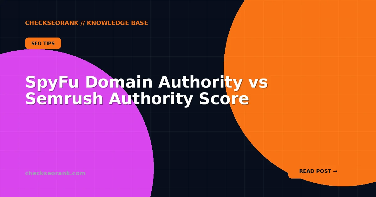 SpyFu Domain Authority vs Semrush Authority Score
