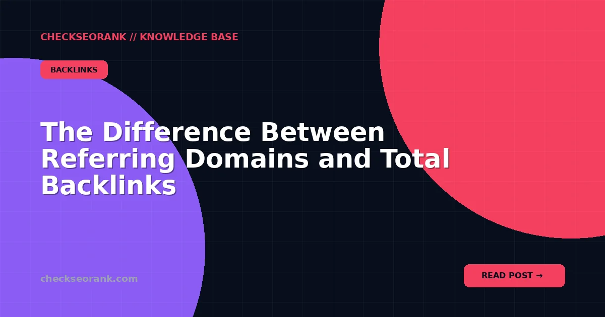 The Difference Between Referring Domains and Total Backlinks